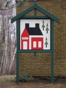 "Schoolhouse in the Pines" Quilt Square