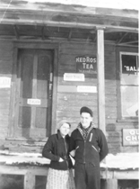 1948 Barkway Store Mrs John Clement and son Howard