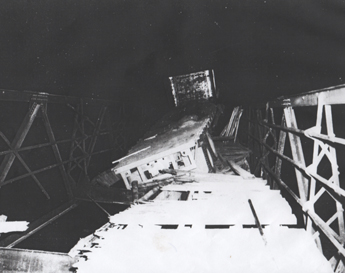 September 1958 - Housey's Rapids Bridge Crumbles under Tractor Trailer