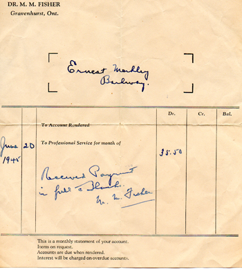 Doctor Receipt 1945